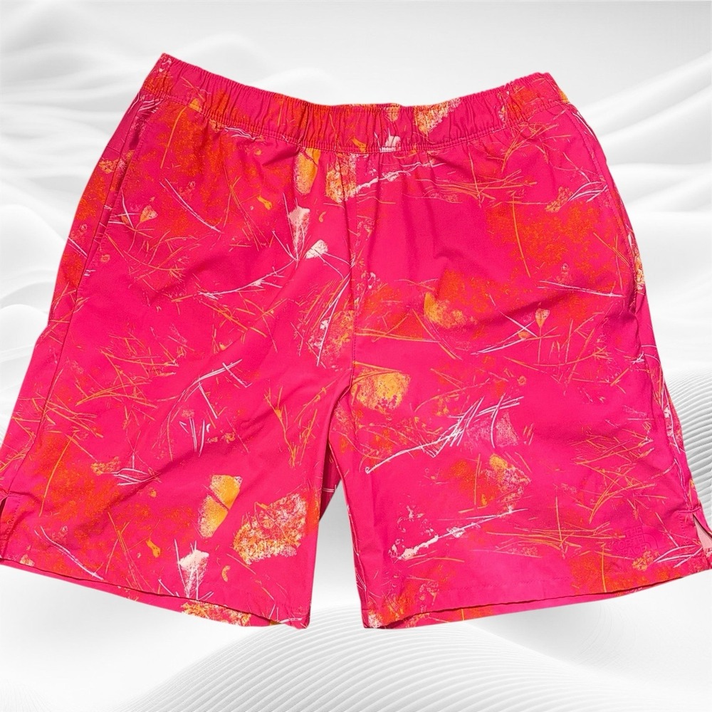 The North Face Wander Short Mens Size Medium Pink Glo Valley Print Drawstring